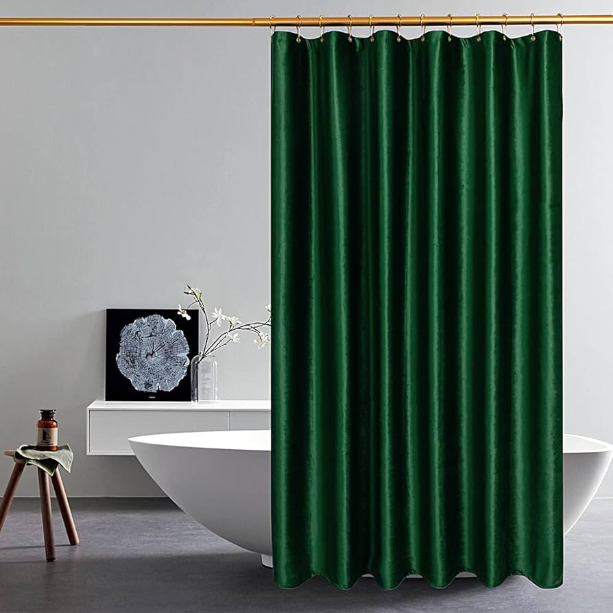 Green shower curtain