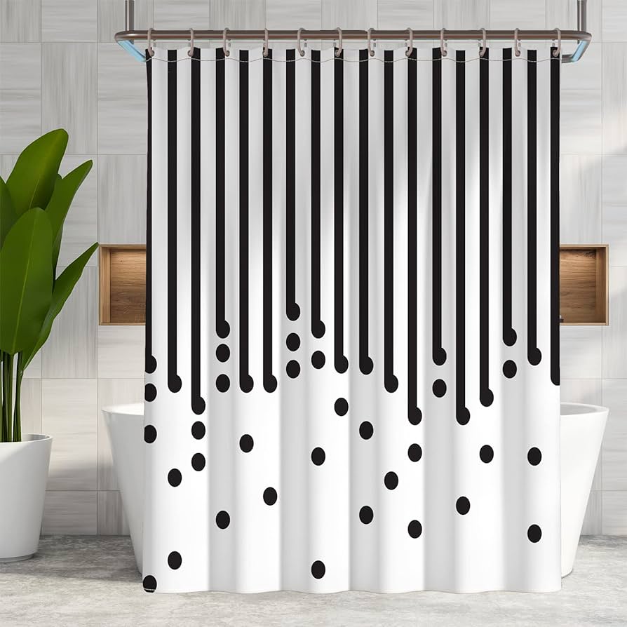 Black and white shower curtain