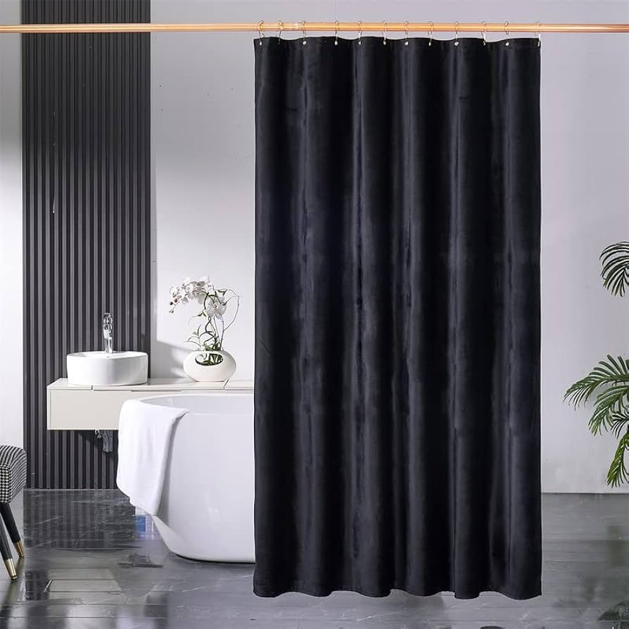 Black shower curtain