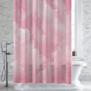 fabric pink shower curtain large view
