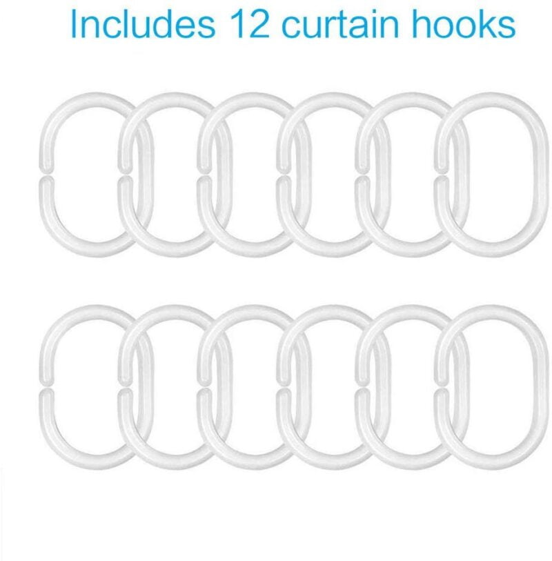 green plaid shower curtain hooks