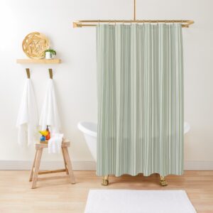 green striped shower curtain