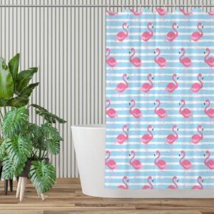 pink and blue shower curtain large view
