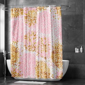 pink and gold shower curtain bathroom view
