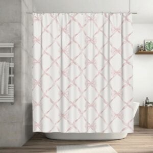 pink floral shower curtain