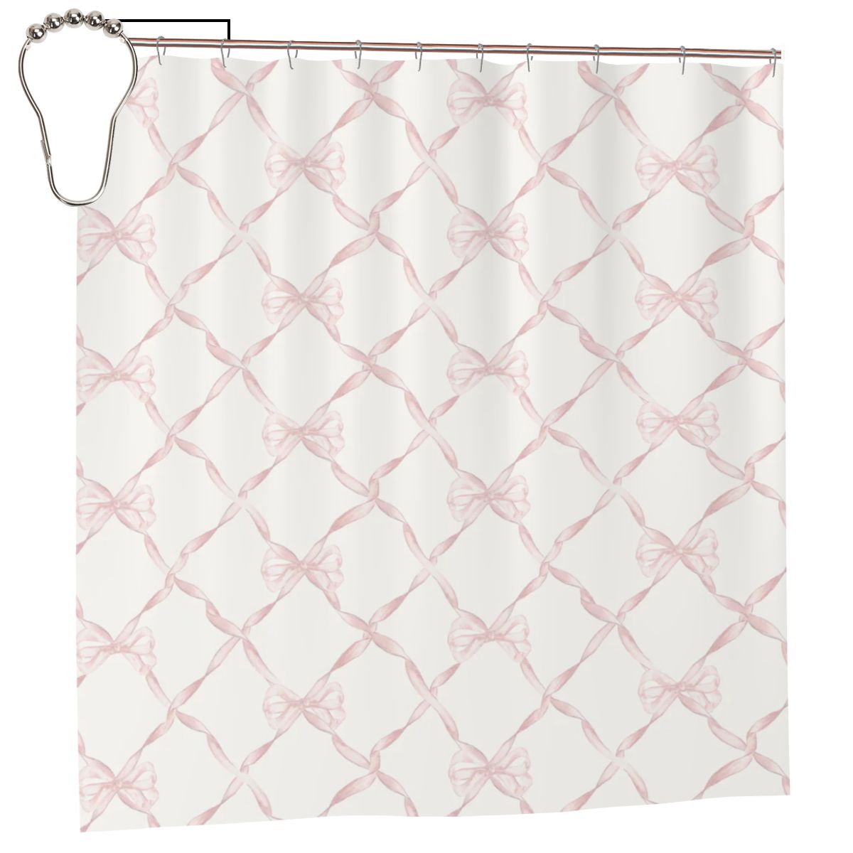 pink floral shower curtain large view