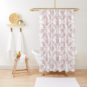 pink toile shower curtain