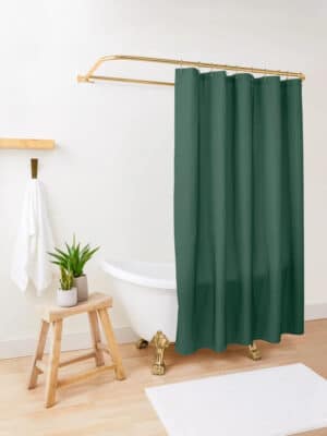 Dark emerald green shower curtain view